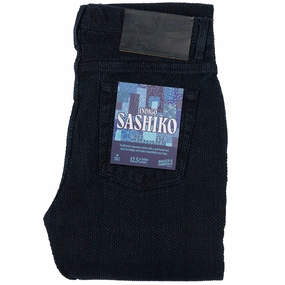 Layered Knee Panels Super Guy - Indigo Sashiko