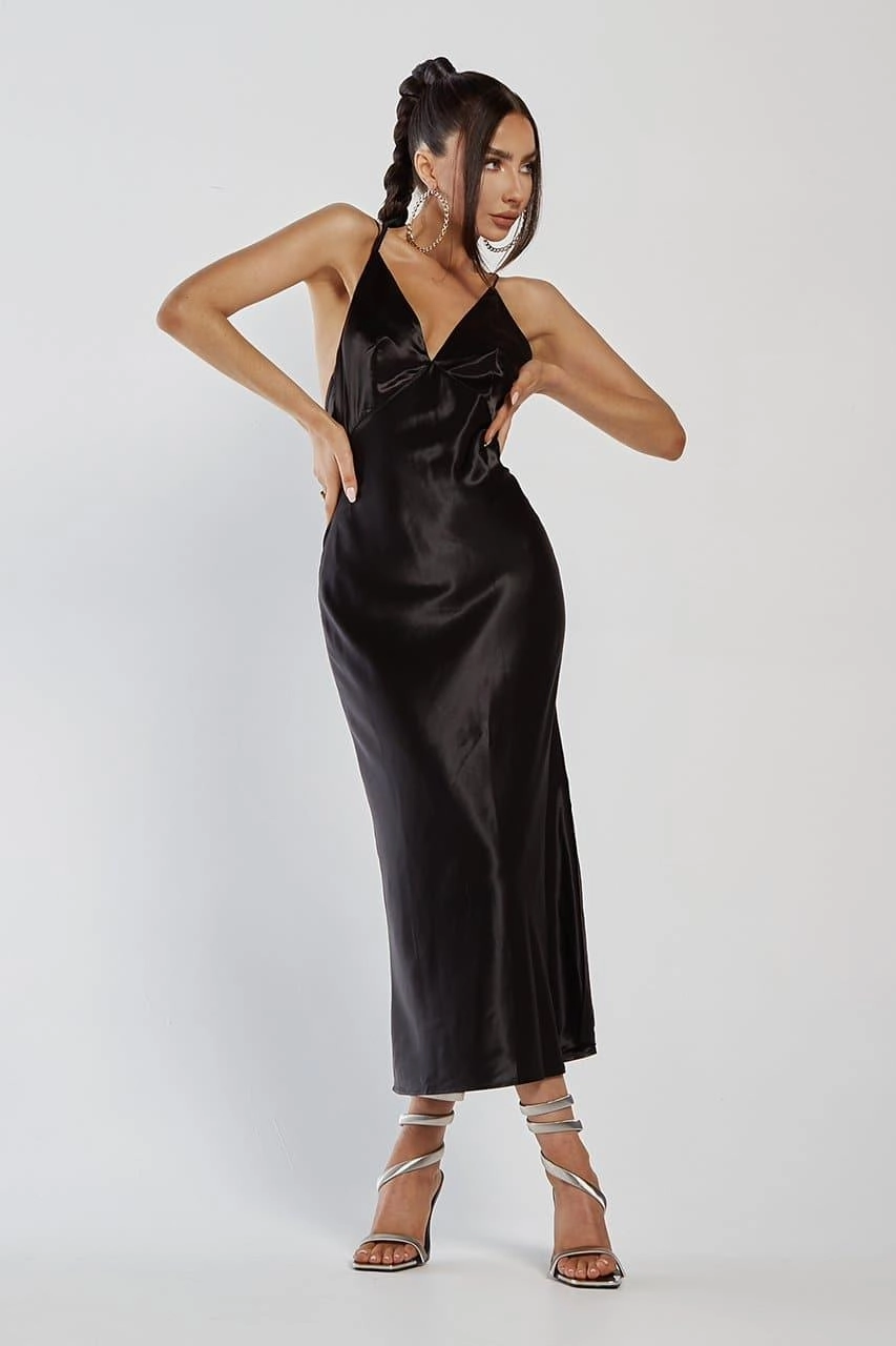 Sariah Slip Dress - Black perfect for events Evening Ready