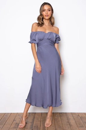 Minimalist feel Samantha Dress - Steel Blue