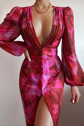 Casual event dress Karlita Midi Dress - Pink