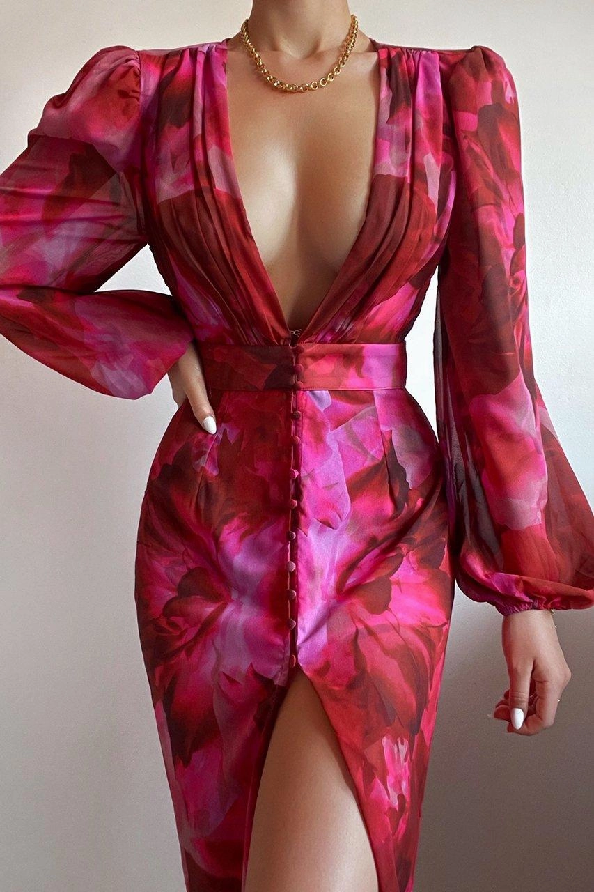 Casual event dress Karlita Midi Dress - Pink