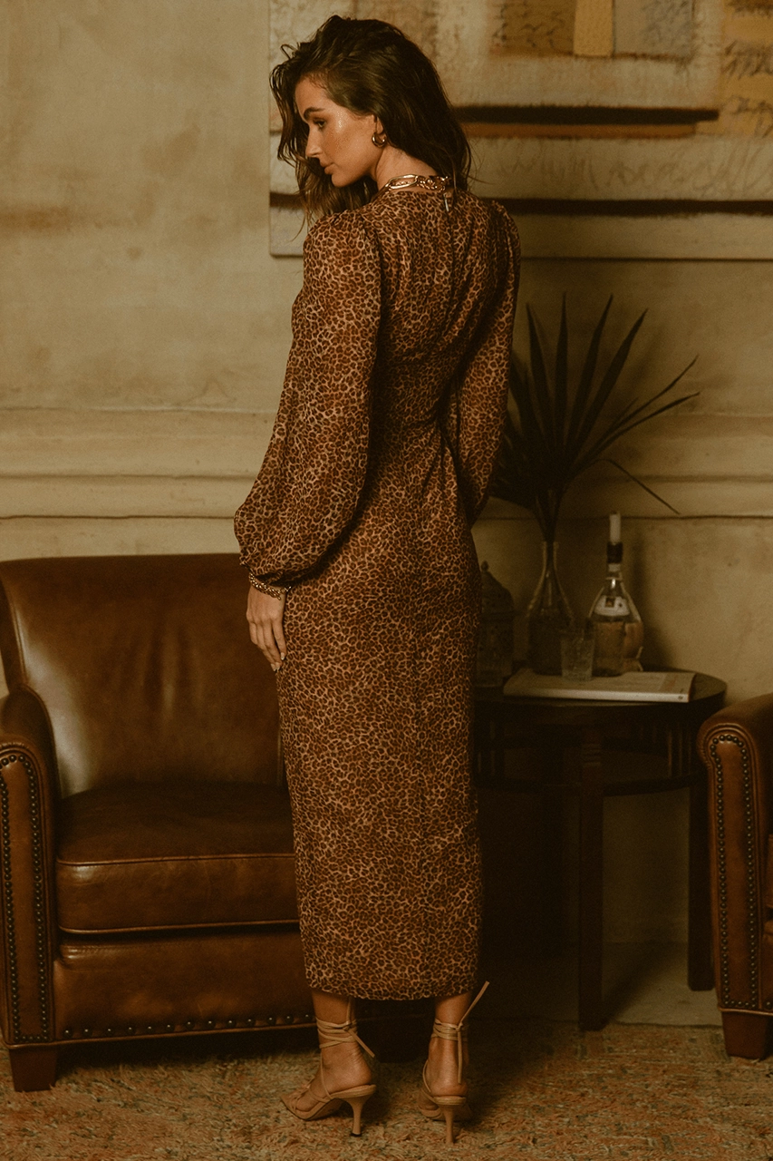 Premium Look Ruby Midi Dress - Leopard