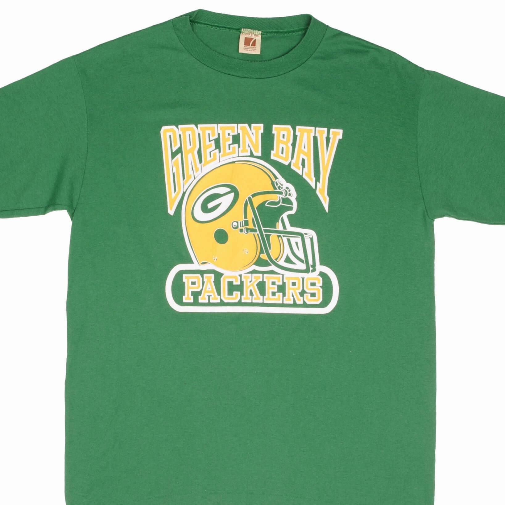 VINTAGE NFL GREEN BAY PACKERS TEE SHIRT 1980S LARGE MADE USA Standard Body Fit Simple Wear