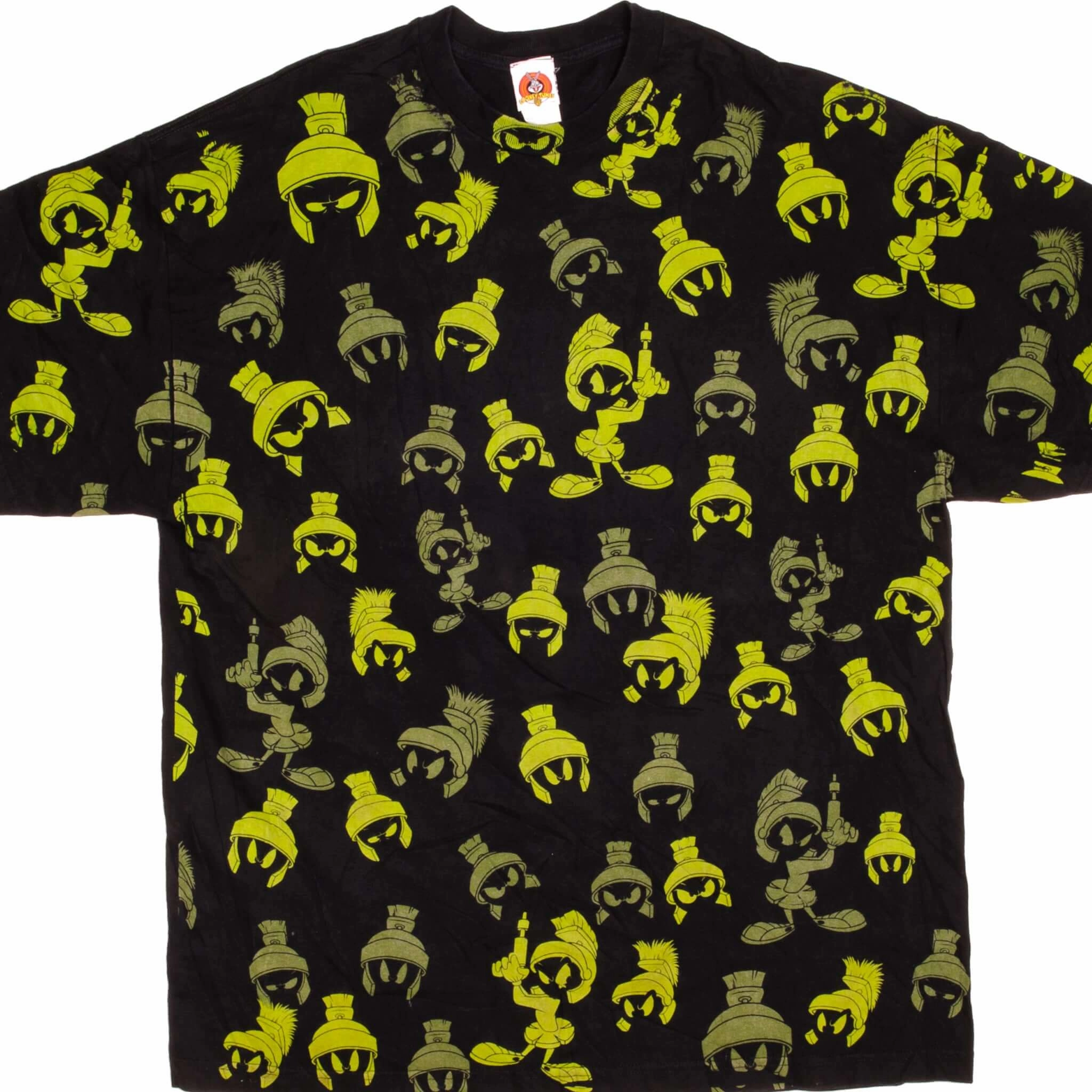 VINTAGE ALL OVER PRINT LOONEY TUNES MARVIN THE MARTIAN TEE SHIRT 2006 SIZE 2XL Men's Performance Wear