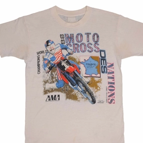 Vintage Style VINTAGE AMA MOTOCROSS TEAM USA NATIONS TOUR FRANCE 1987 TEE SHIRT MEDIUM