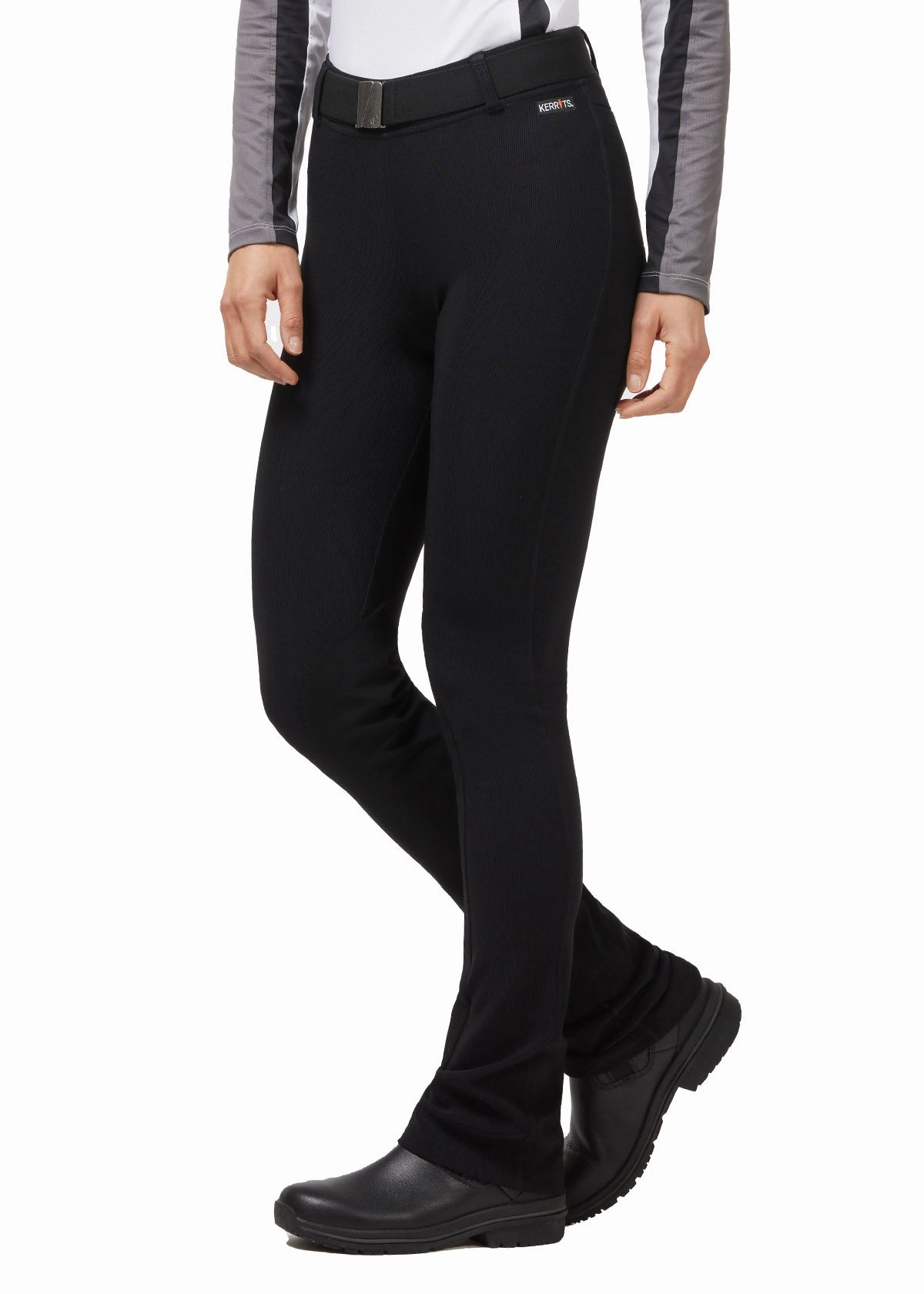 Flexible Support Flexible Knit Waist Microcord? Extended Knee Patch Bootcut Riding Pant
