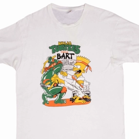 VINTAGE BART SIMPSON X NINJA TURTLES TEE SHIRT 1990S SIZE LARGE MADE IN USA Easygoing Design Eco Friendly Fabric