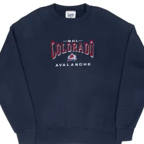 VINTAGE NHL COLORADO AVALANCHE EMBROIDERED SWEATSHIRT 1990S LARGE MADE USA Denim