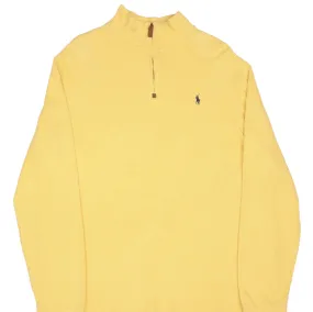 Cool Weather VINTAGE RALPH LAUREN YELLOW QUARTER ZIP SWEATER SIZE XL 1990S