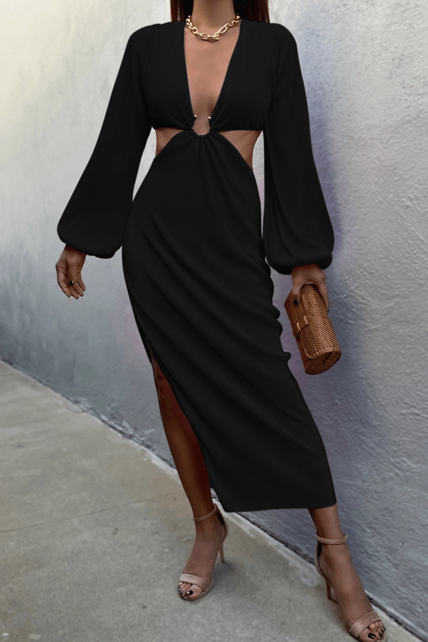 Lounge Fit Freya Midi Dress - Black