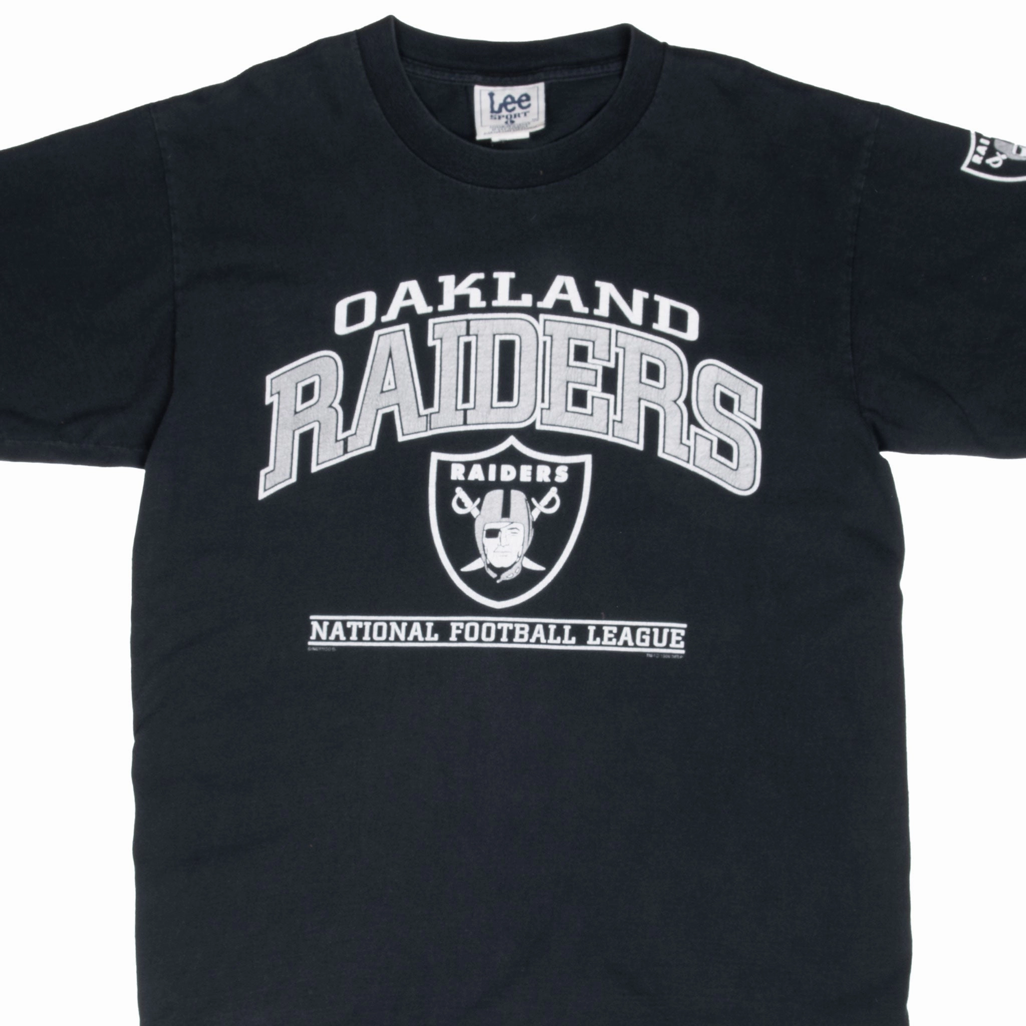 Lightweight Wear VINTAGE NFL OAKLAND RAIDERS BLACK TEE SHIRT 1998 LARGE