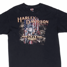 VINTAGE HARLEY DAVIDSON 100 YEARS ANNIVERSARY TEE SHIRT 2003 LARGE MADE IN USA Non Iron Finish