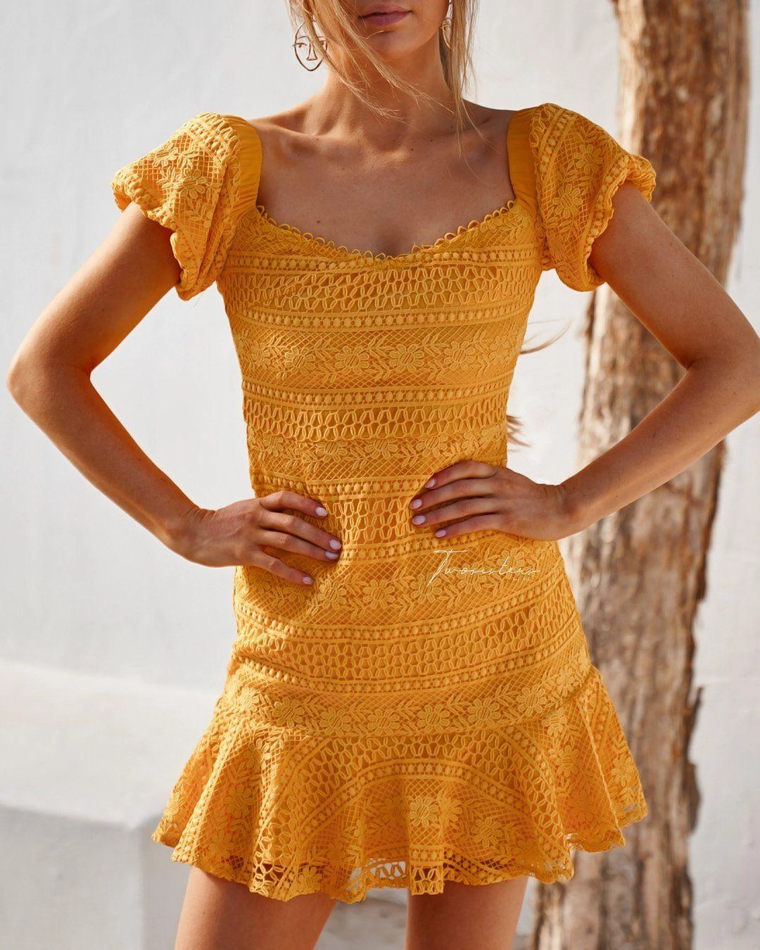 Gabriella Dress - Yellow (Final Sale) Flattering Shape Wear