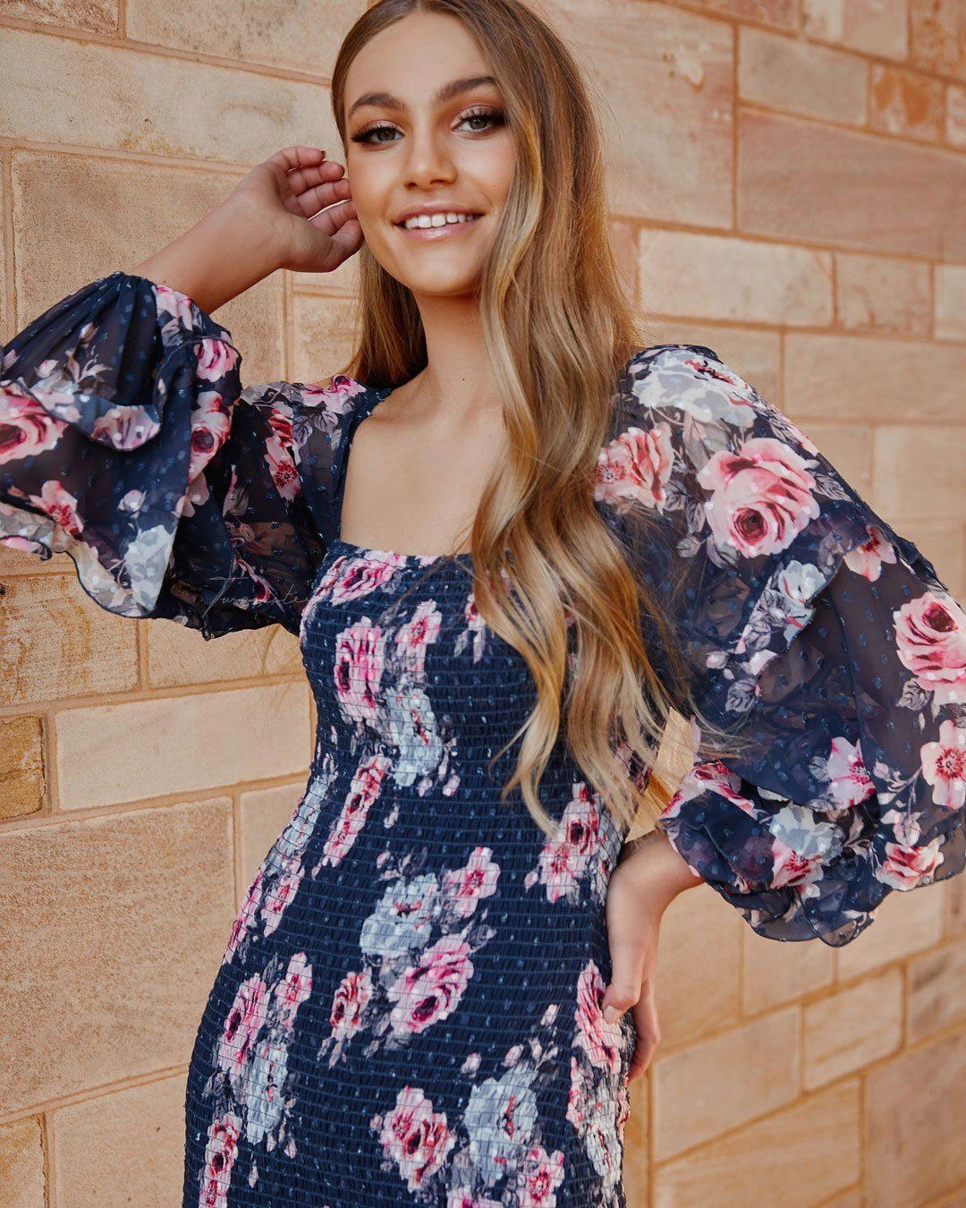 Grace Color Gail Dress - Navy Floral (Final Sale)