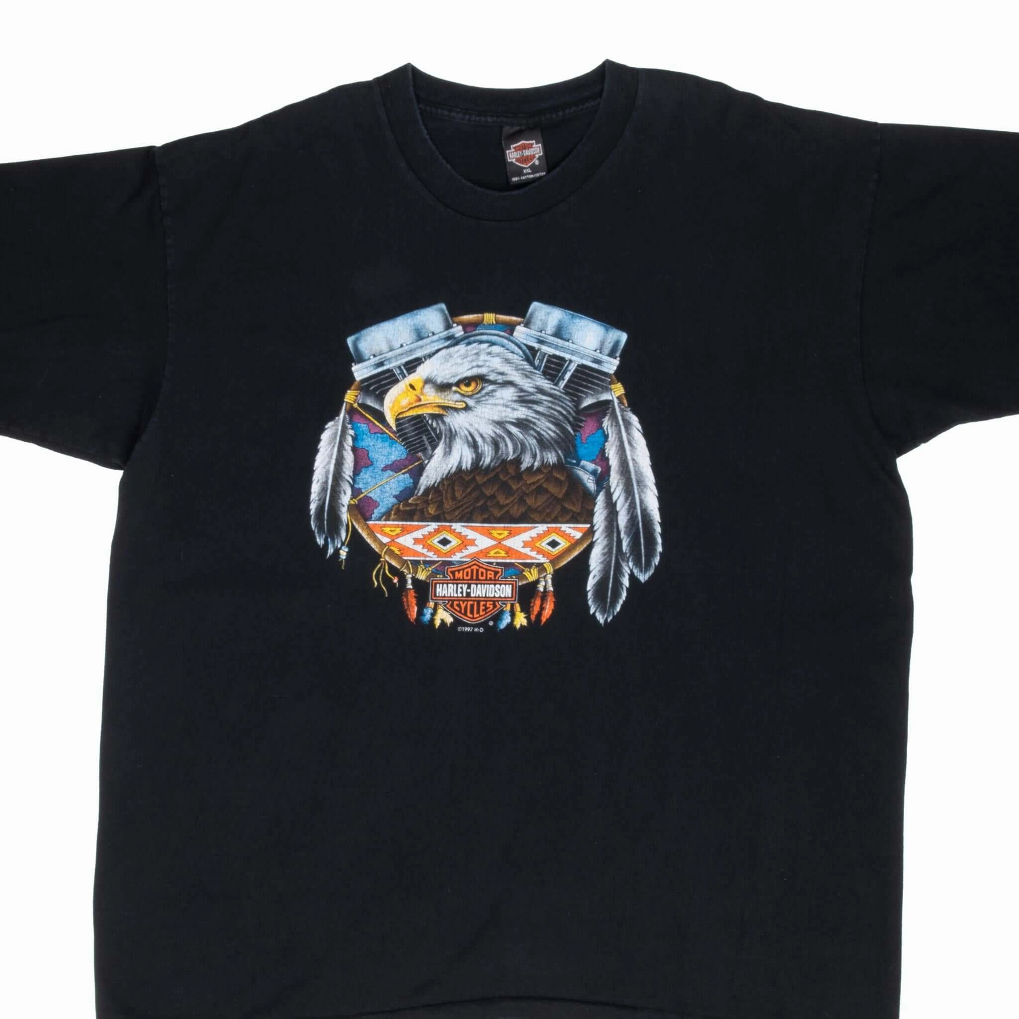 VINTAGE HARLEY DAVIDSON OMAHA NEBRASKA EAGLE TEE SHIRT 1997 2XL MADE IN USA Minimal Style Trend