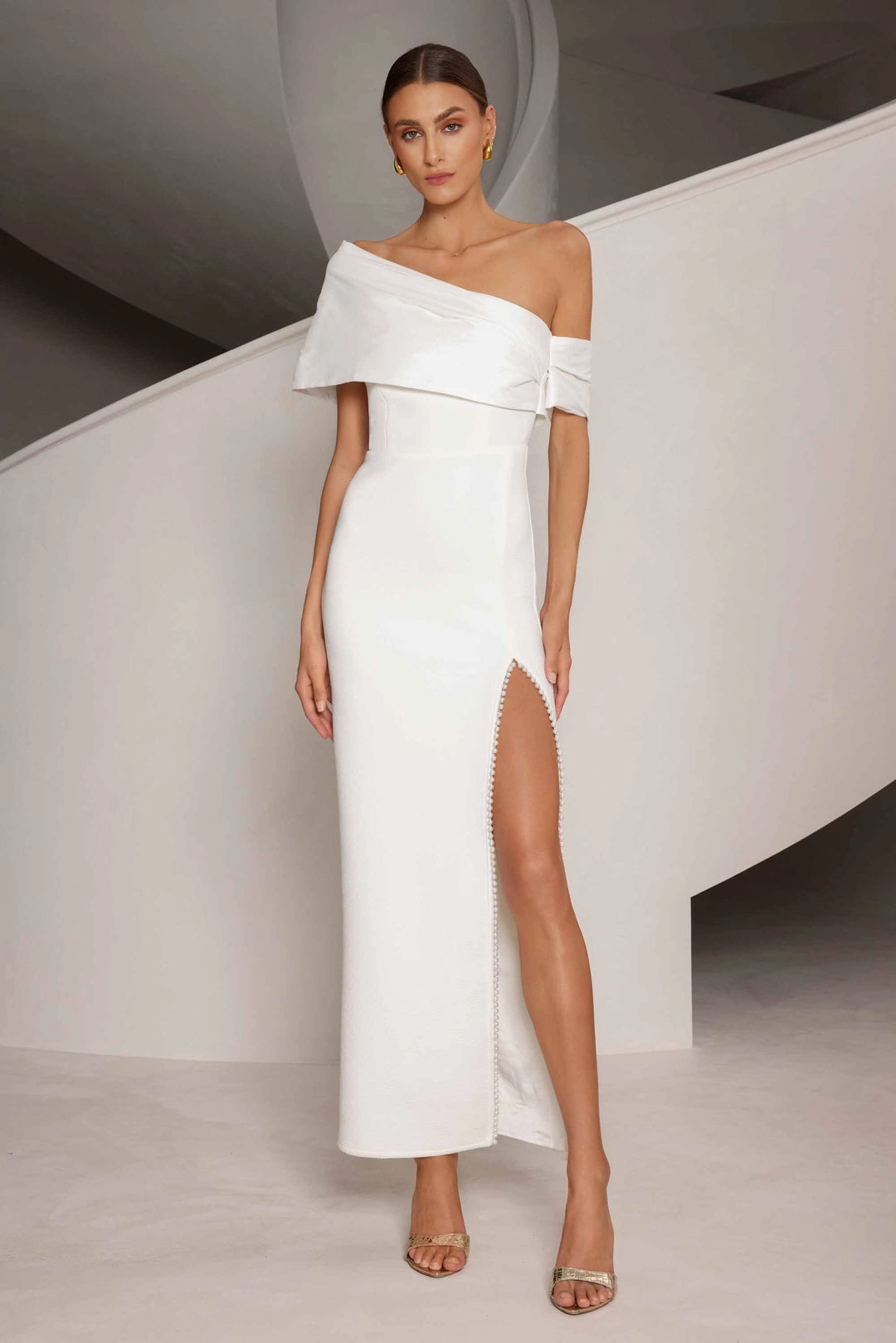 Neutral Aesthetic Gigi Dress - White