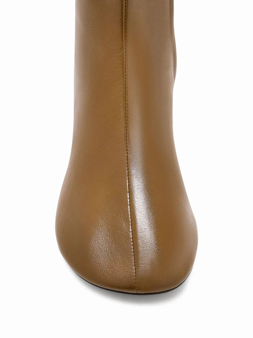 Smooth Texture Glove Ankle Boots in Mud