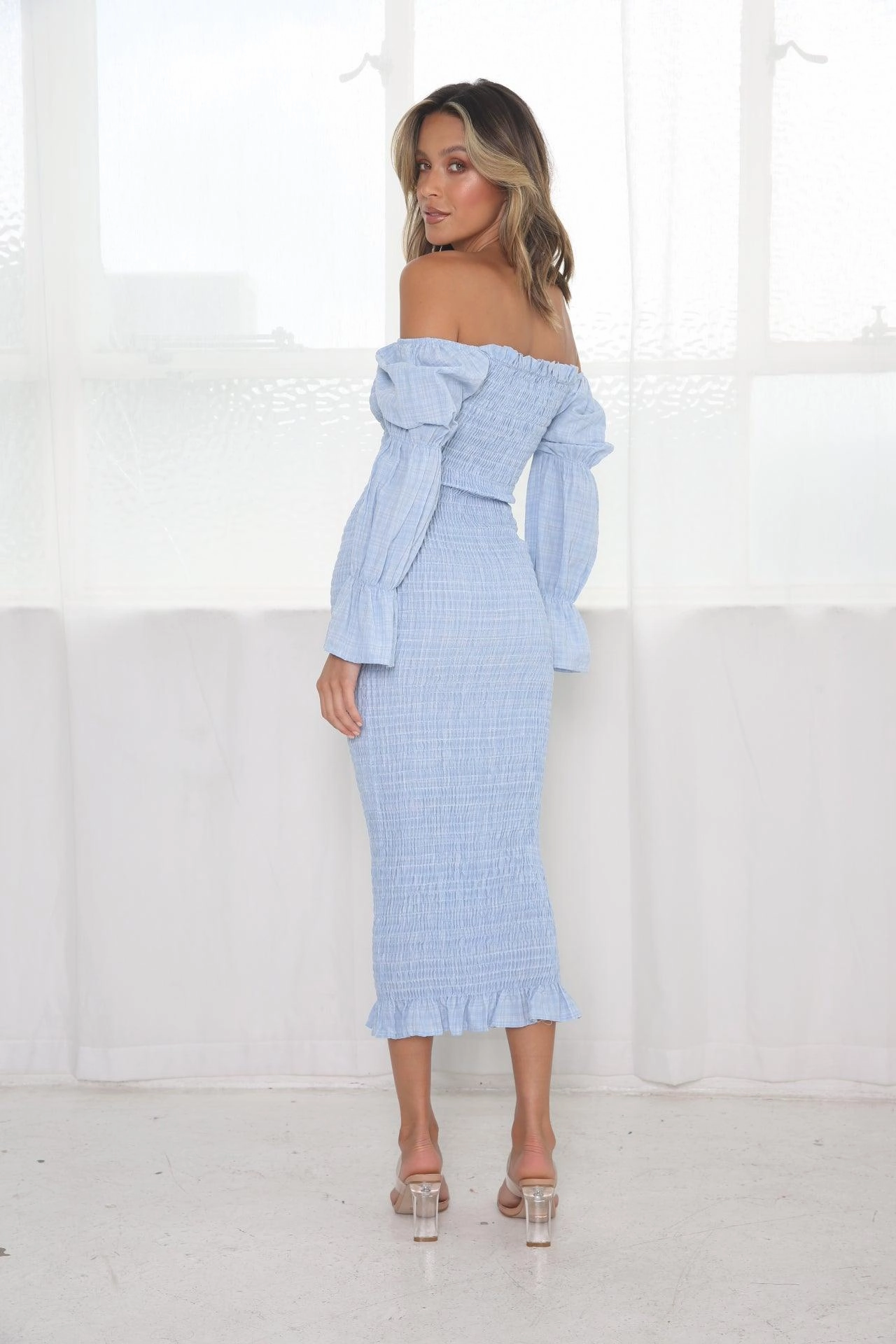 Grace Midi Dress - Baby Blue Smooth Blend