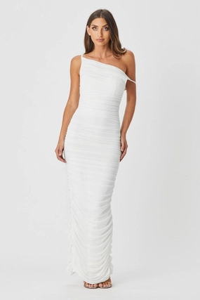 Lace-Trim Kaia Dress - White