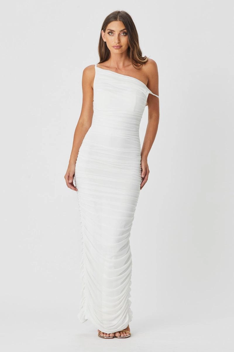 Lace-Trim Kaia Dress - White