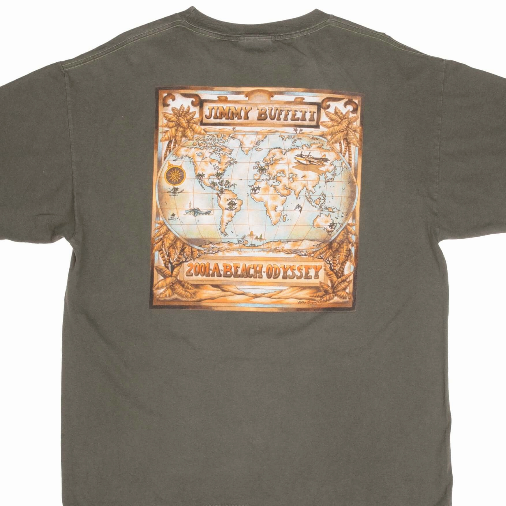 Travel Ready Smooth Finish VINTAGE JIMMY BUFFETT 2001 A BEACH ODYSSEY TEE SHIRT SIZE XL