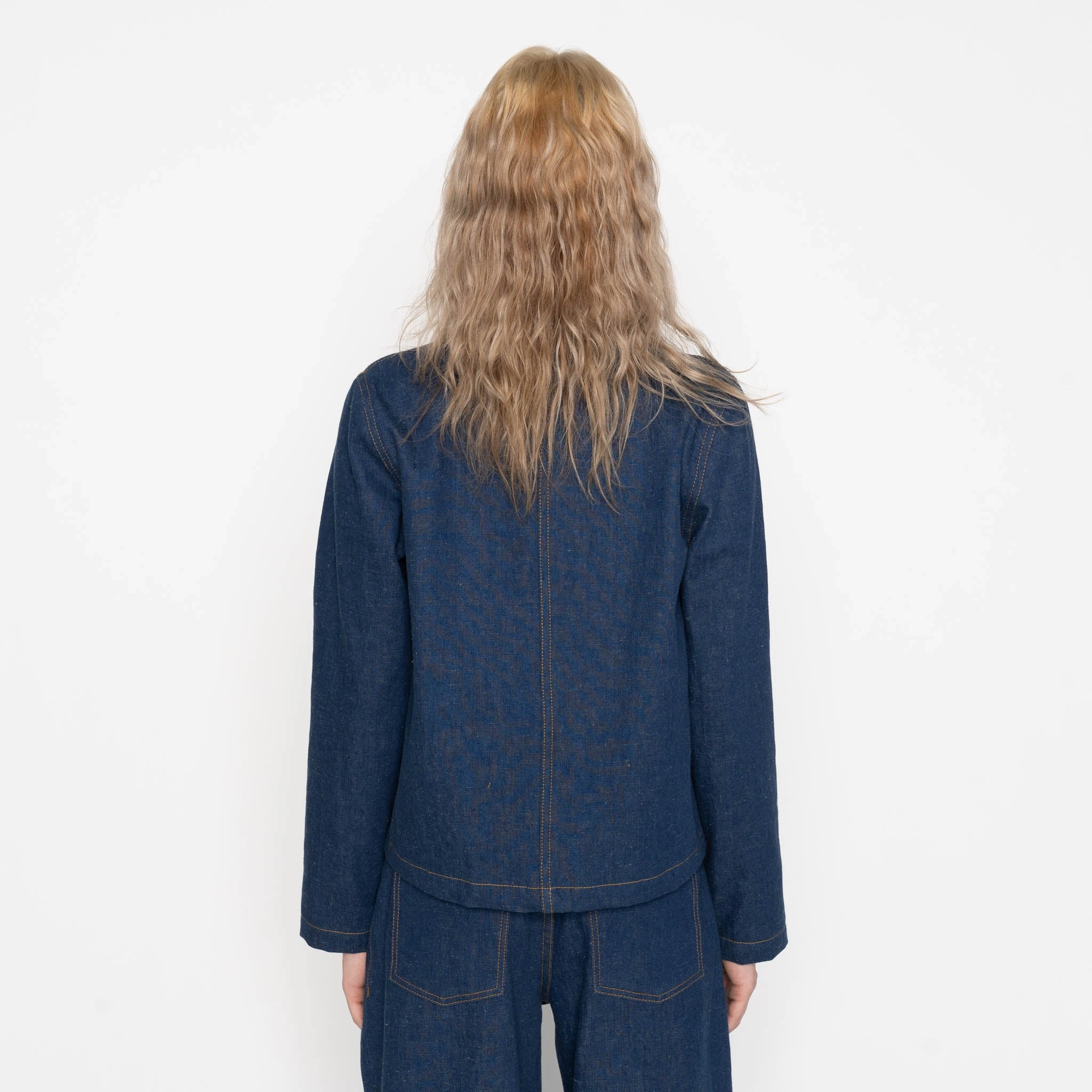 Layered construction Gracie - 2x1 Dungaree Nep Denim - Mid Indigo