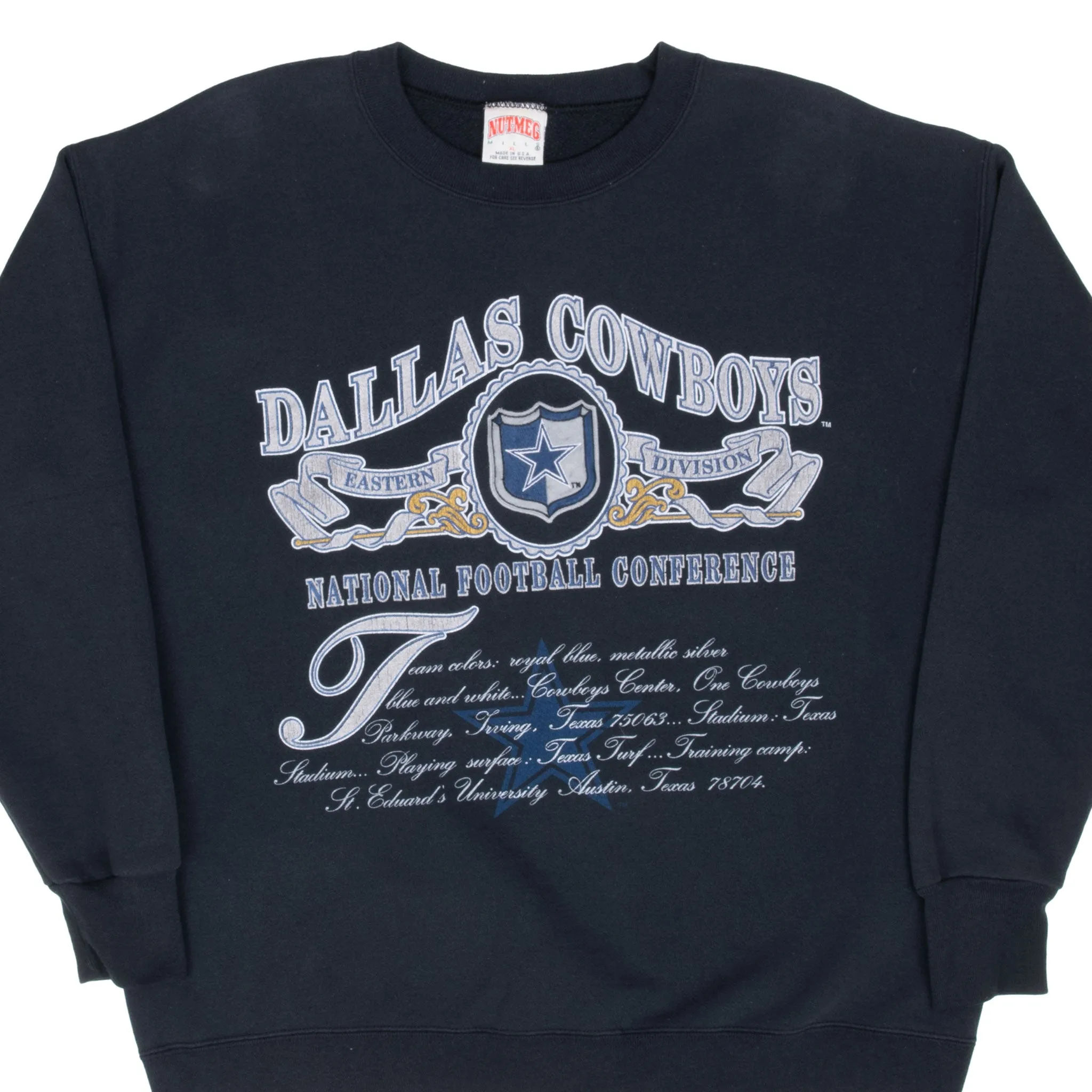 product discount stud accents VINTAGE NFL DALLAS COWBOYS SWEATSHIRT 1990S XL MADE IN USA