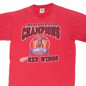 VINTAGE NHL DETROIT RED WINGS STANLEY CUP CHAMPIONS 1997 TEE SHIRT XL Sporty Layers TaglessDesign