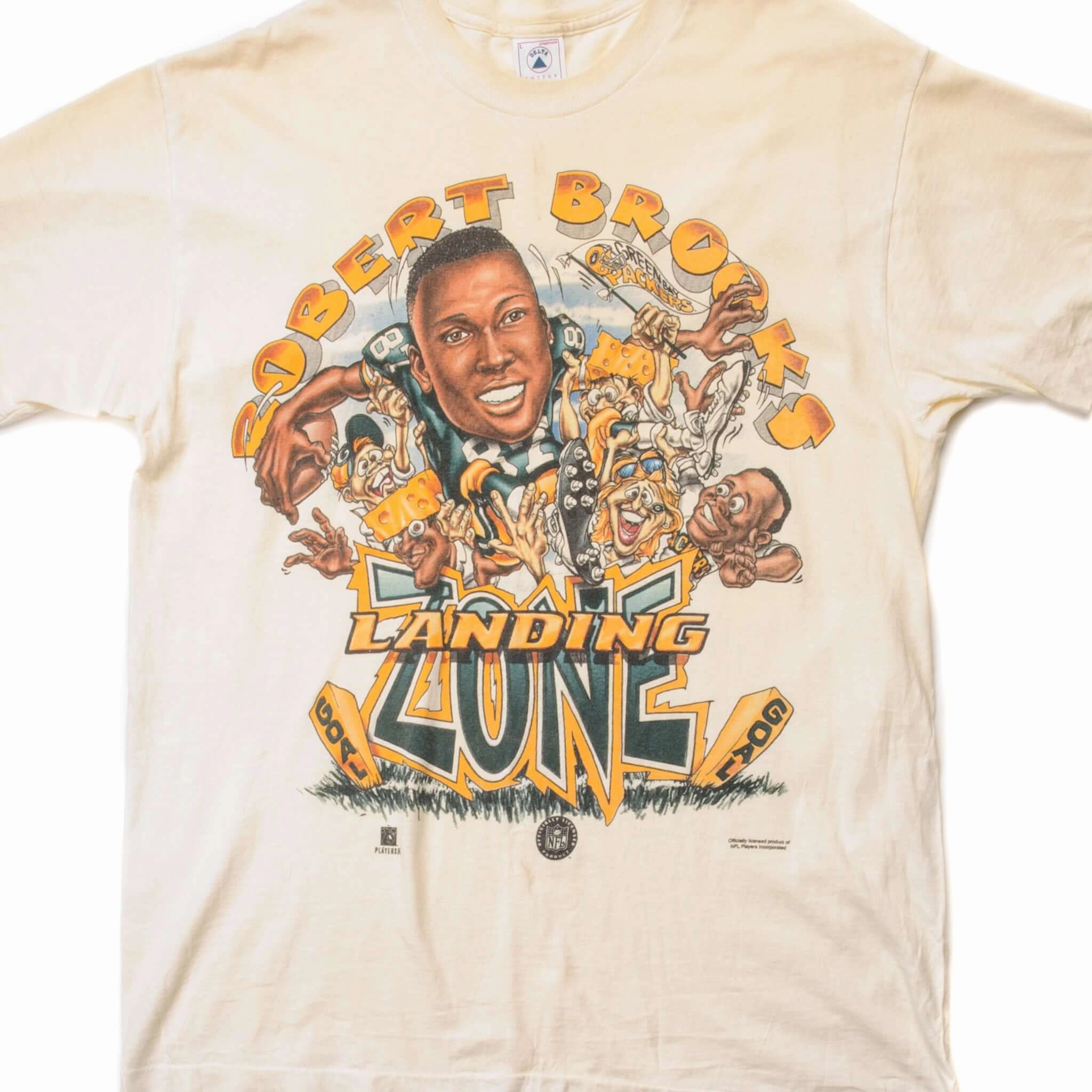 VINTAGE NFL GREEN BAY PACKERS ROBERT BROOKS TEE SHIRT 1990S LARGE MADE IN USA Sporty Style Perfect For Relaxing