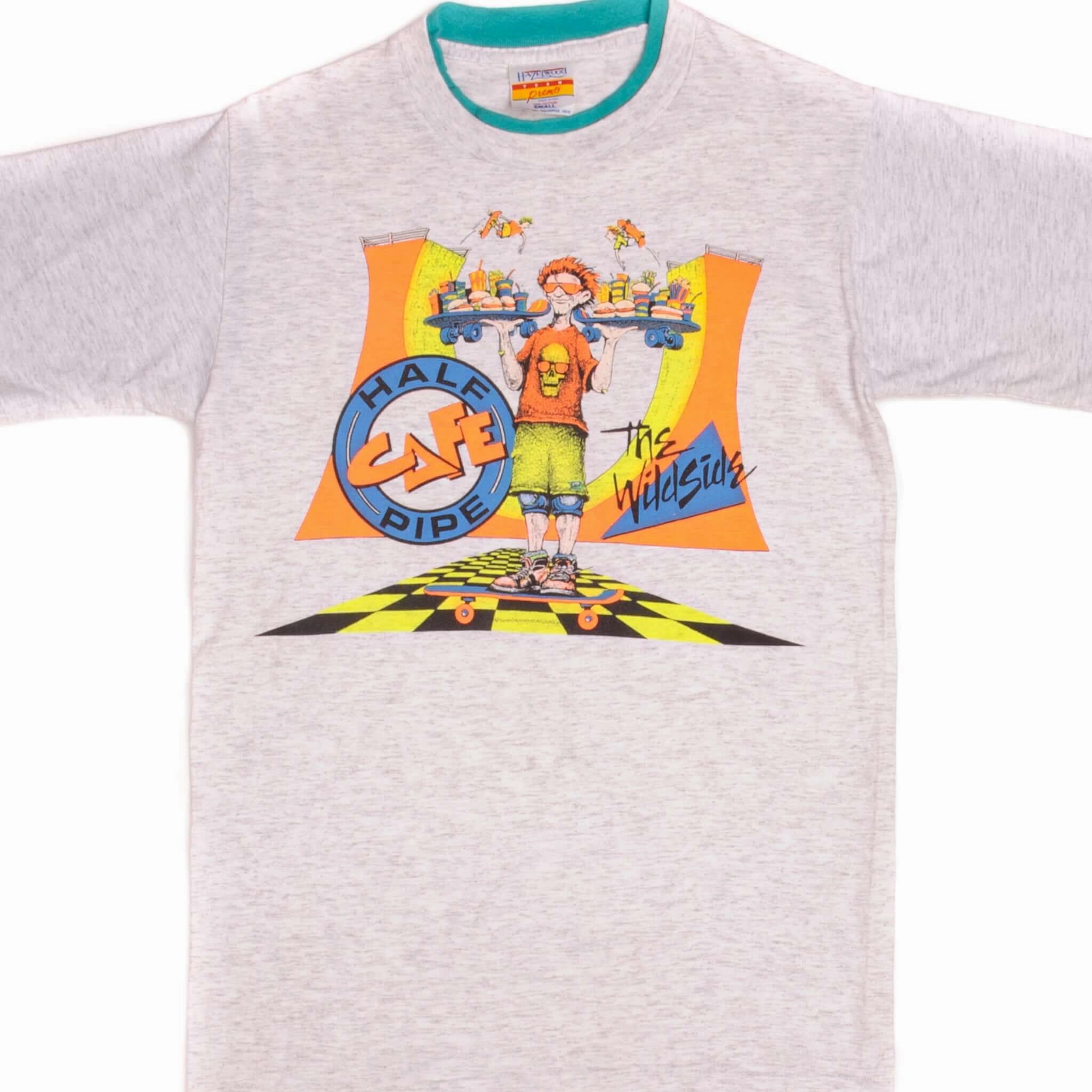 Job Interview VINTAGE SKATEBOARD HALF CAFE PIPE THE WILD SIDE TEE SHIRT SIZE SMALL MADE IN USA