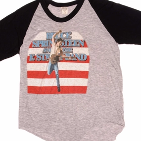 Chill Style VINTAGE BRUCE SPRINGSTEEN AND THE E STREET BAND TOUR RAGLAN TEE SHIRT 1984 SIZE LARGE MADE IN USA