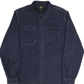 VINTAGE RALPH LAUREN DOUBLE RL RRL POCKET BLUE FLANNEL SHIRT 1990S SIZE 2XL Packable Construction Program