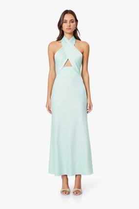 High Waist Layered Form Aria Maxi Dress - Mint