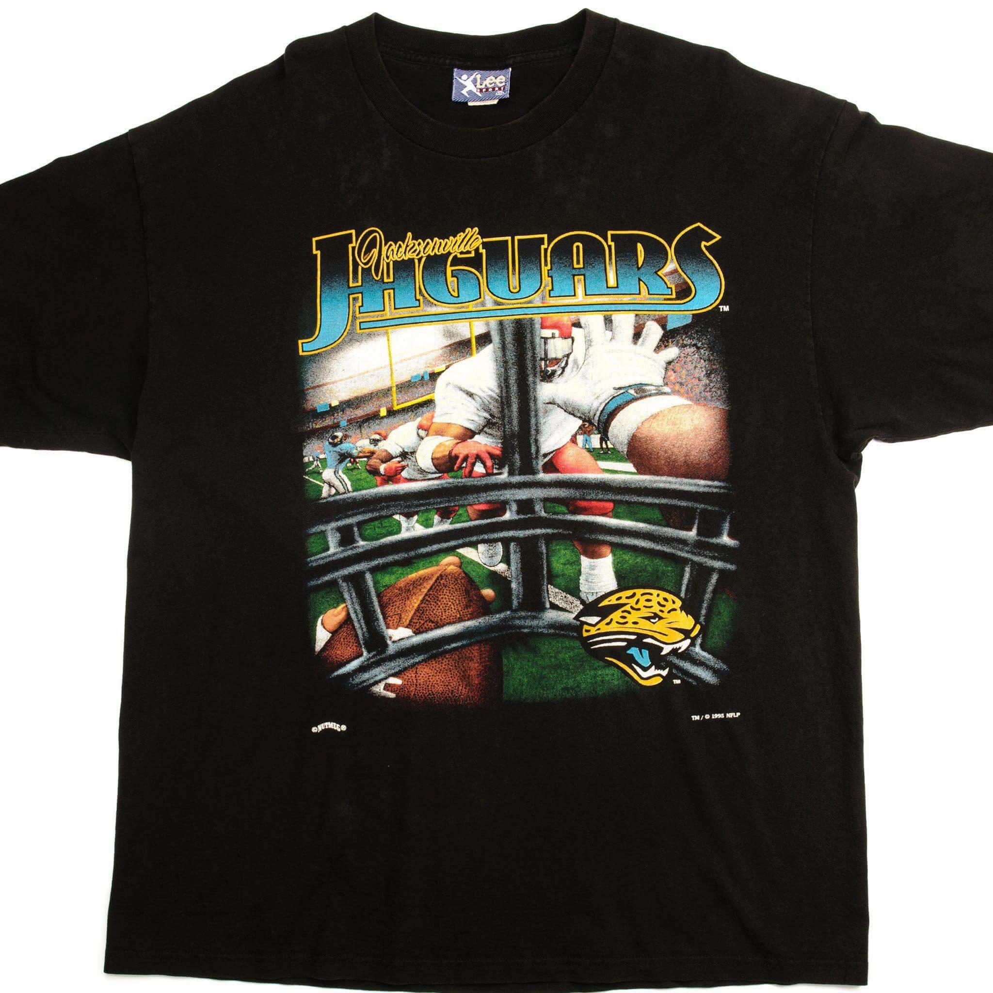 VINTAGE NFL JACKSONVILLE JAGUARS TEE SHIRT 1995 SIZE 2XL MADE IN USA Organic Cotton Construction