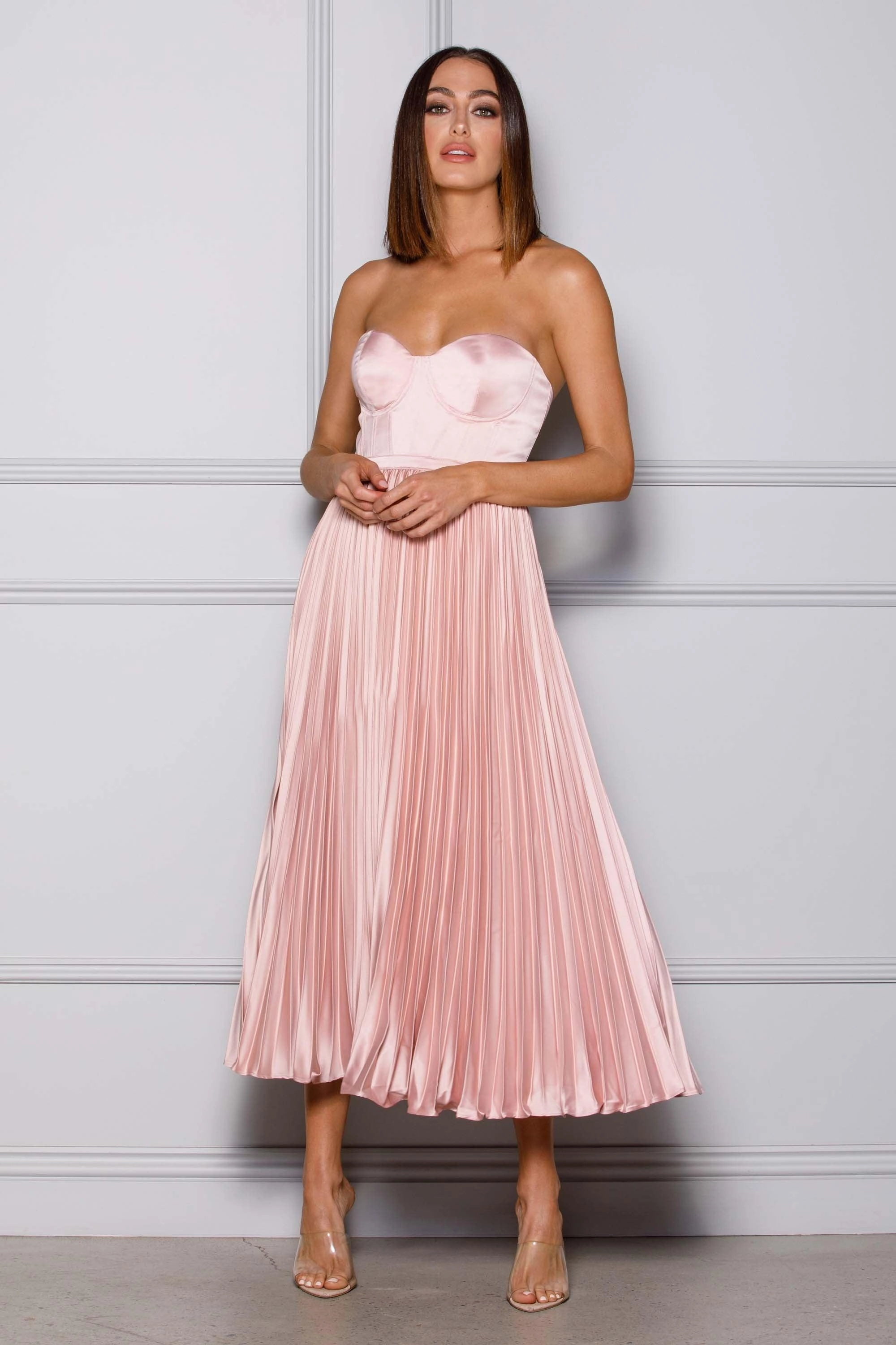Milan Dress - Blush Peplum-Style Life Soft