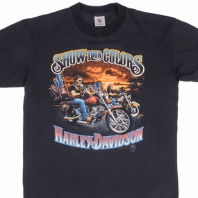 Summer Style VINTAGE HARLEY DAVIDSON HOLOUBEK TEE SHIRT 1987 SIZE MEDIUM MADE IN USA