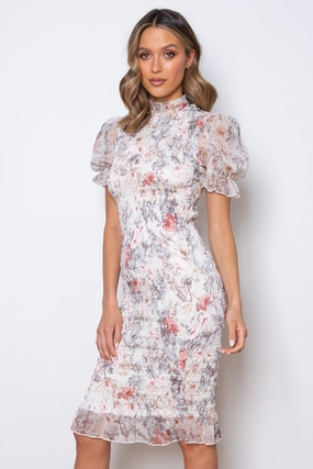 Fall Mood Juliette Midi Dress - Floral
