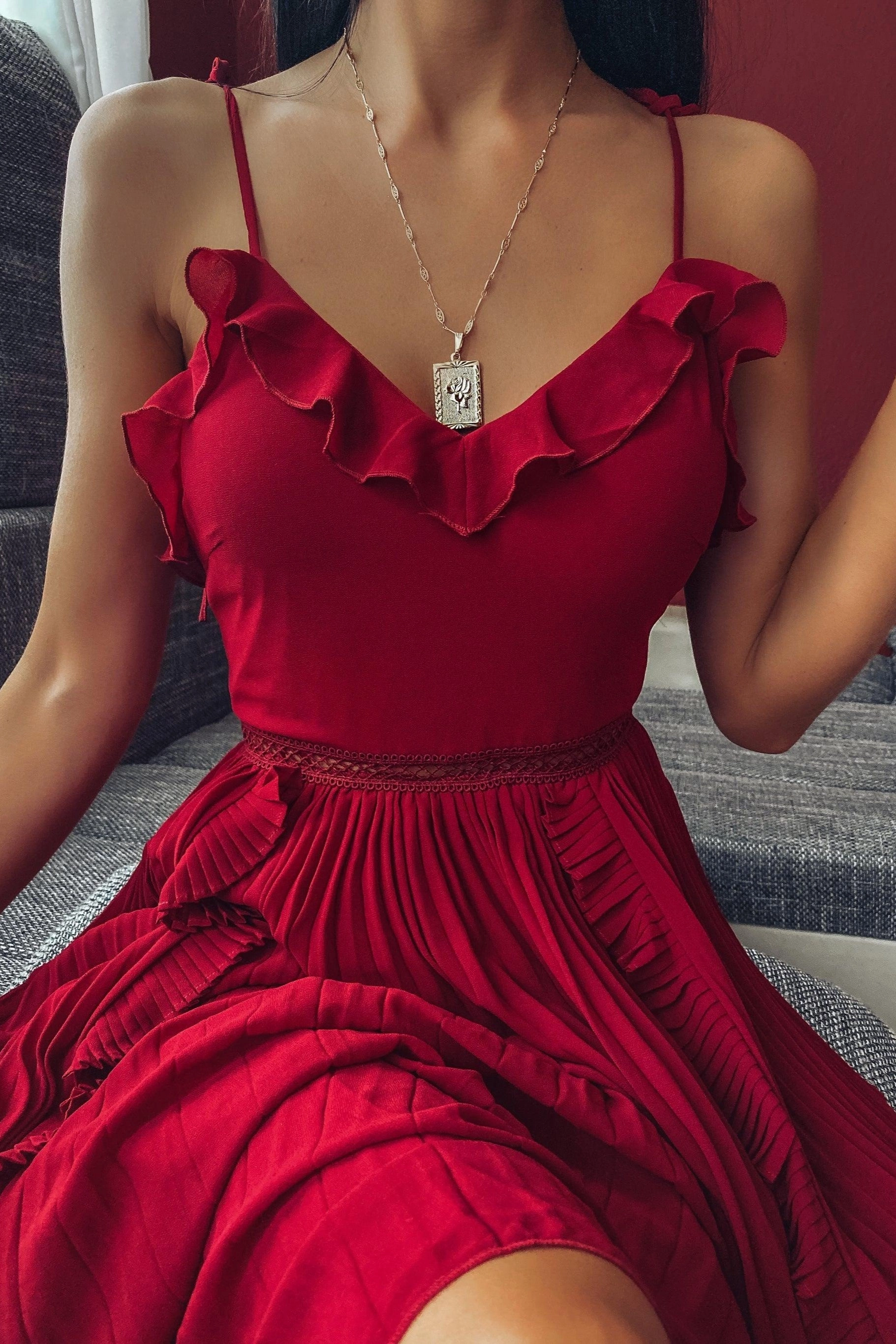 Maia Dress - Red (Final Sale) Soft Layers Vibrant Edge