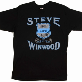 Printed Logo VINTAGE STEVE WINWOOD HIGH LIFE TOUR TEE SHIRT 1986 SIZE LARGE MADE IN USA