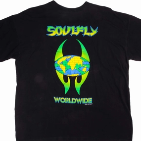 Trendy Piece VINTAGE ORIGINAL SOULFLY WORLDWIDE TOUR TEE SHIRT 1999 SIZE XL MADE IN USA