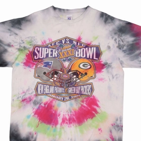 VINTAGE NFL PATRIOTS VS PACKERS SUPER BOWL XXXI 1997 TIE DYE TEE SHIRT SIZE XL Casual Touch