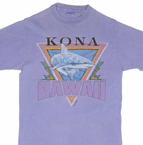 Comfy and Versatile Organic Cotton Construction VINTAGE KONA HAWAII SHARK GRAPHIC 1991 TEE SHIRT SIZE MEDIUM MADE IN USA