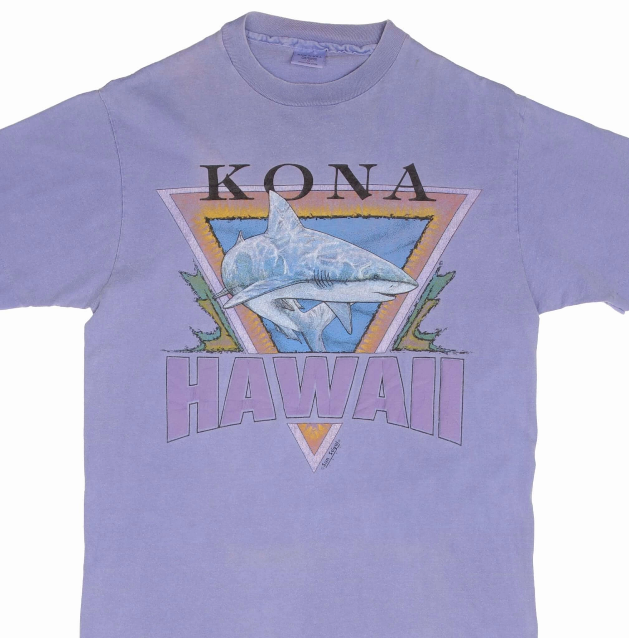 Comfy and Versatile Organic Cotton Construction VINTAGE KONA HAWAII SHARK GRAPHIC 1991 TEE SHIRT SIZE MEDIUM MADE IN USA