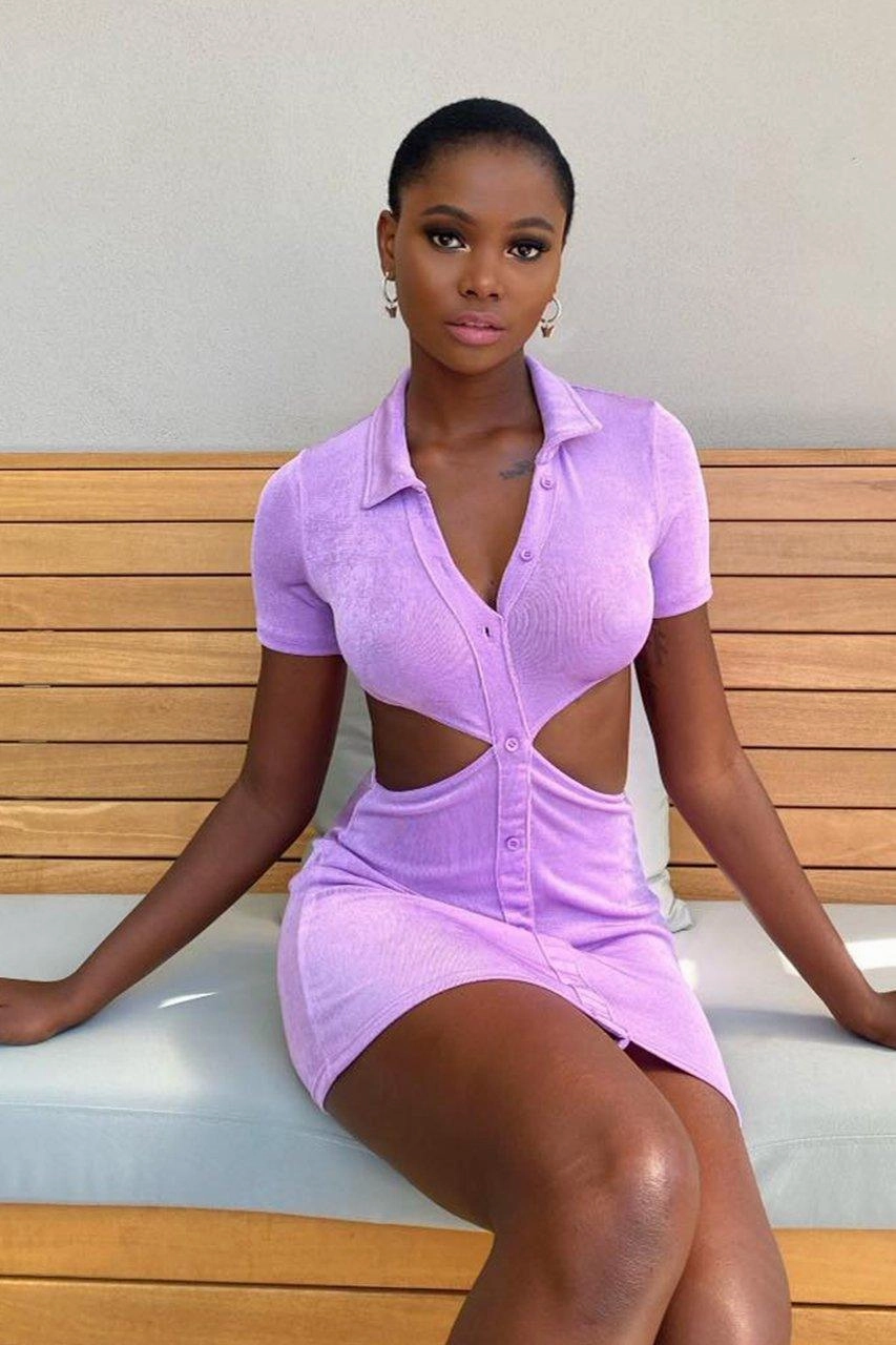 Christelle Mini Dress - Lilac Jewel-Tone