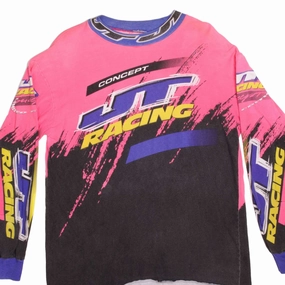VINTAGE JT RACING CONCEPT MOTOCROSS LONG SLEEVES TEE SHIRT JERSEY SIZE XL 1990s Cozy Comfort Design Daily Favorite