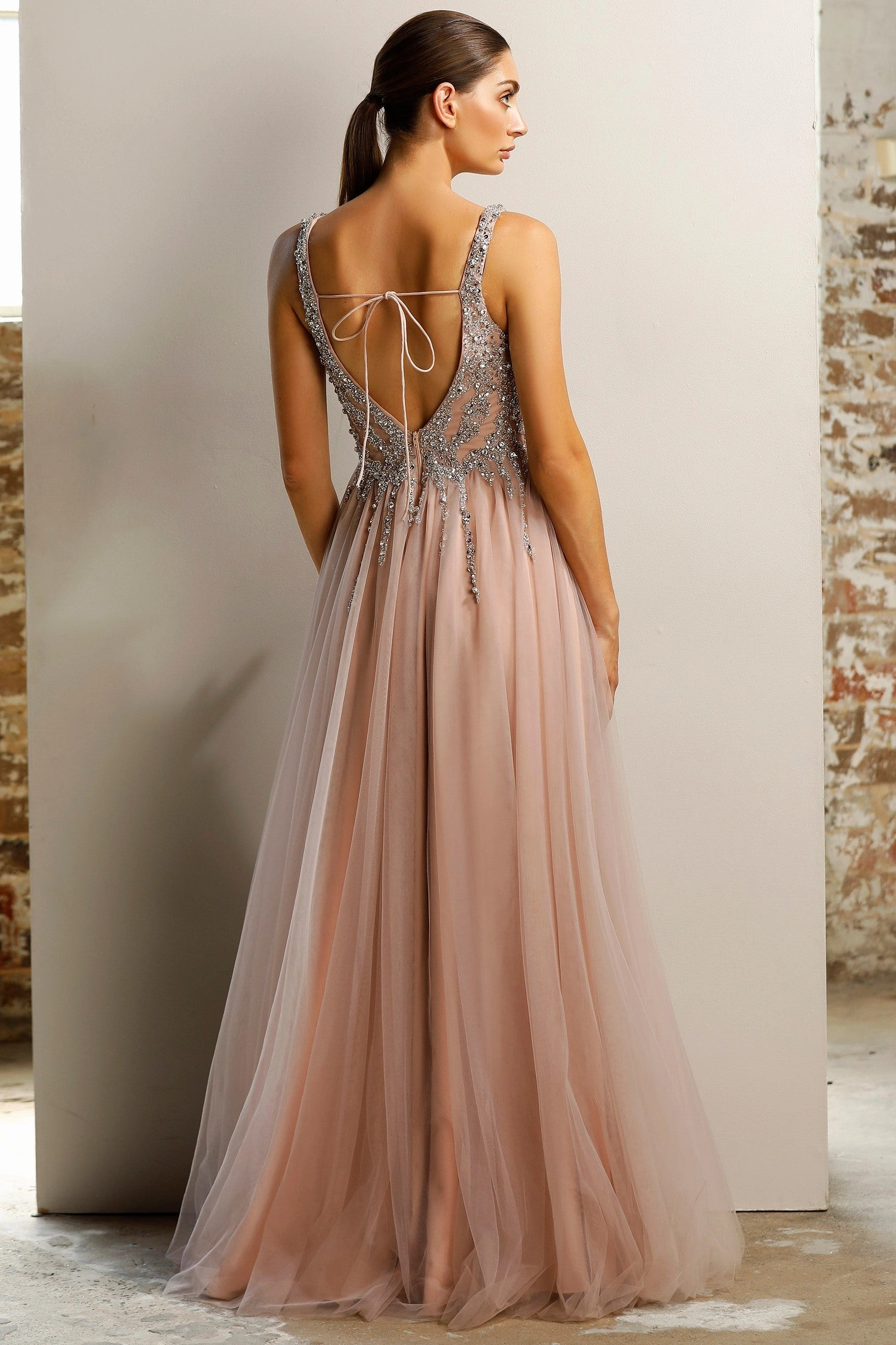 Jadore JX1077 Dress - Dusty Pink Sheer Layer Autumn Ready