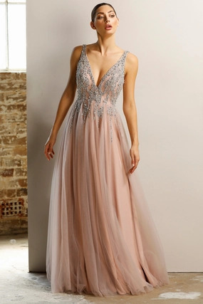 Jadore JX1077 Dress - Dusty Pink Vibrant Hue