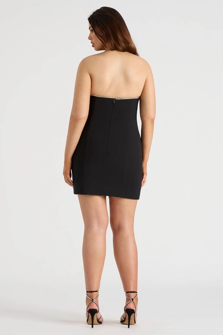 Jewel Mini Dress - Black Glam Touch Waist Seam