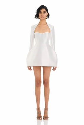 Cool Motion Gathered-Detail Kate Dress - White