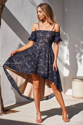 Simple Elegance Megan Dress - Navy